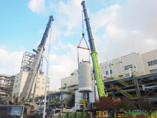 烟台万华化学工业园40万吨聚氯乙烯项目聚合釜吊装成功