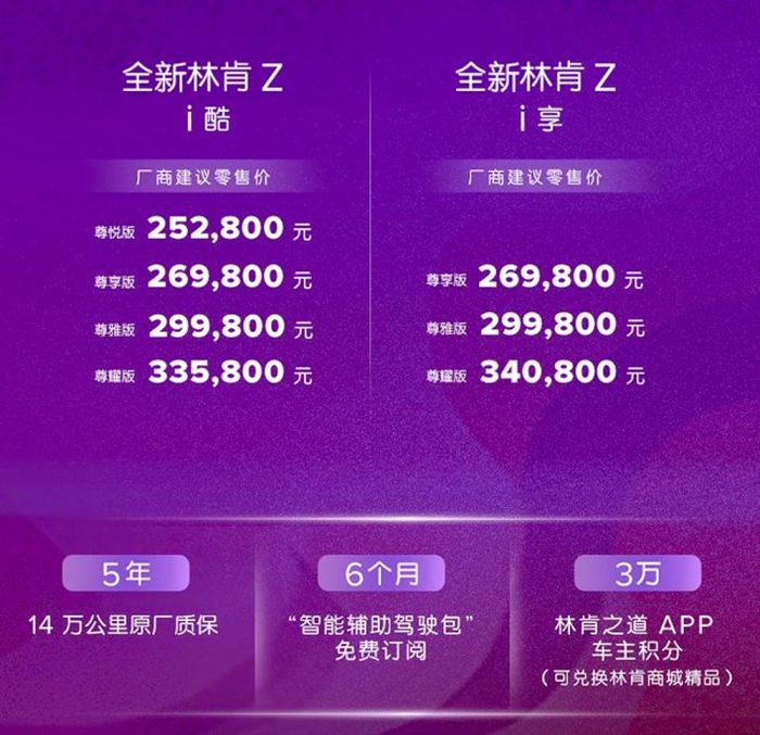 售25.28万-34.08万元 林肯Z正式上市