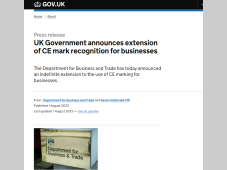皮尔磁：英国宣布更新针对欧盟“CE”认证的政策