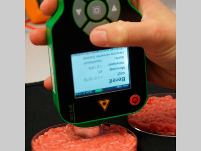 移动检测控制鲜肉 在几秒钟内检测到肉体中的细菌
